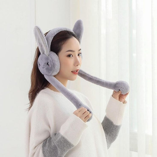 Cute Jumping Rabbit Earmuffs – Plush Earmuffs for Kids (Random Color)