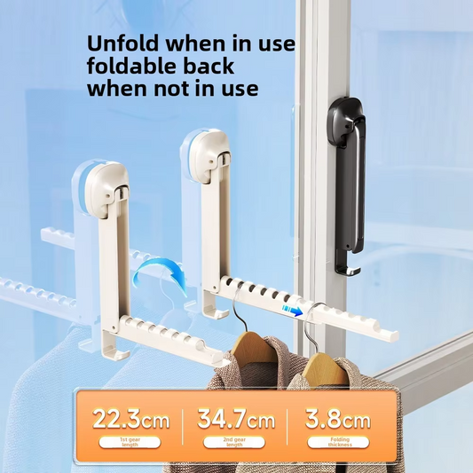 Folding Wall Mounted Clothes Drying Rack - Size 13.5Inch (Random Colour)