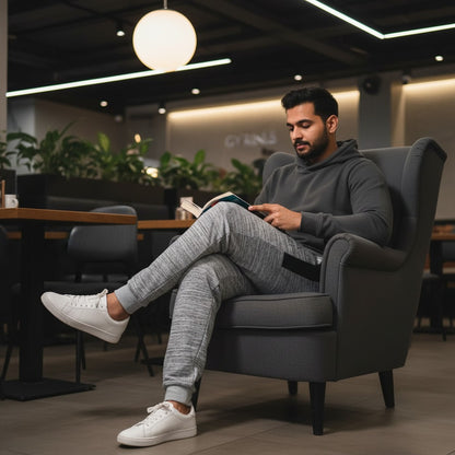 GYM KING Men’s Trousers | Premium Fabric | Stylish Grey Melange Sweatpants for Gym