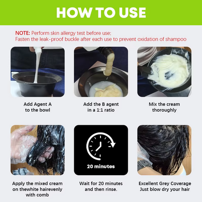MOKERU Professional Apple Hair Dye | Natural Black Hair Color 500ml + 500ml