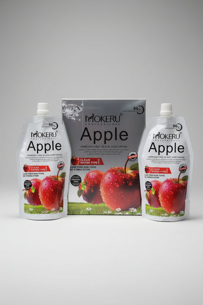 MOKERU Professional Apple Hair Dye | Natural Black Hair Color 500ml + 500ml