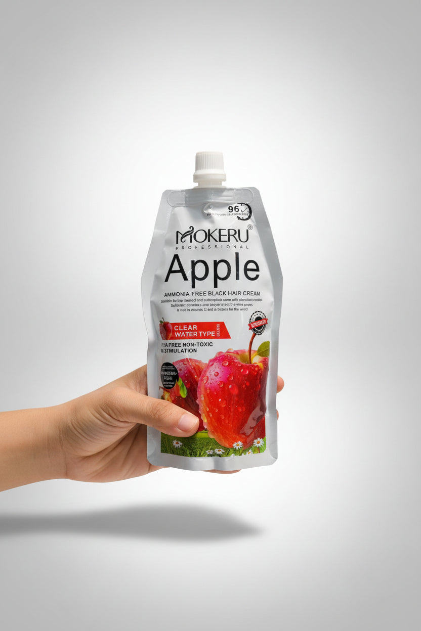 MOKERU Professional Apple Hair Dye | Natural Black Hair Color 500ml + 500ml