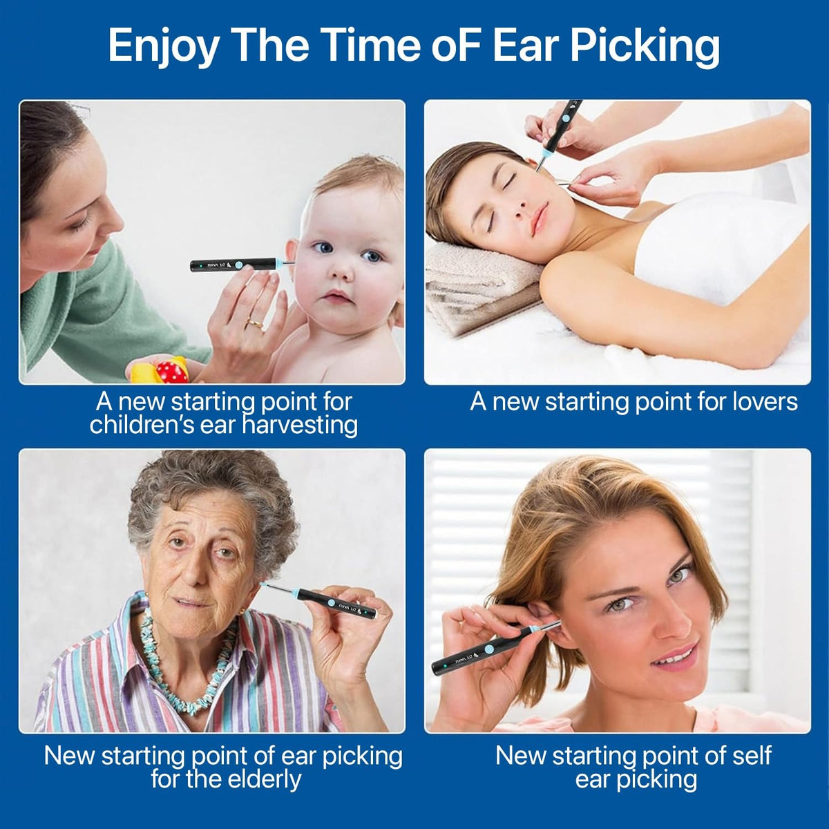 Rechargeable Smart Wireless Ear Camera Kit | Visual Ear Wax Removal Tool | Random Colour