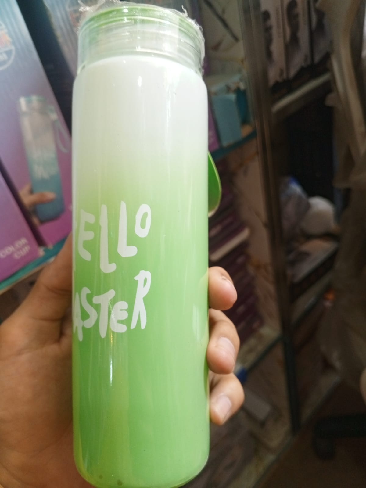 480ml Frosted Glass Water Bottle | Transparent Leak-Proof with Strap (Random Color)