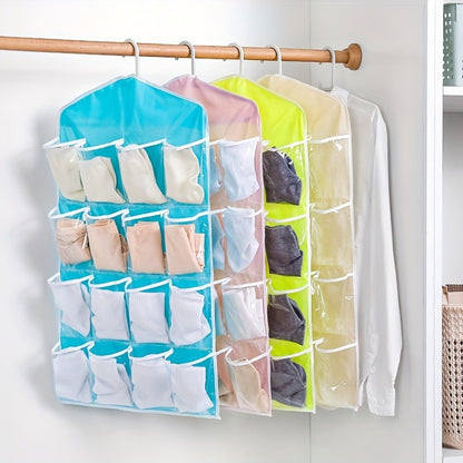 16-Pocket Hanging Storage Bag | Door & Wall Mounted Closet Organizer | Random Colour