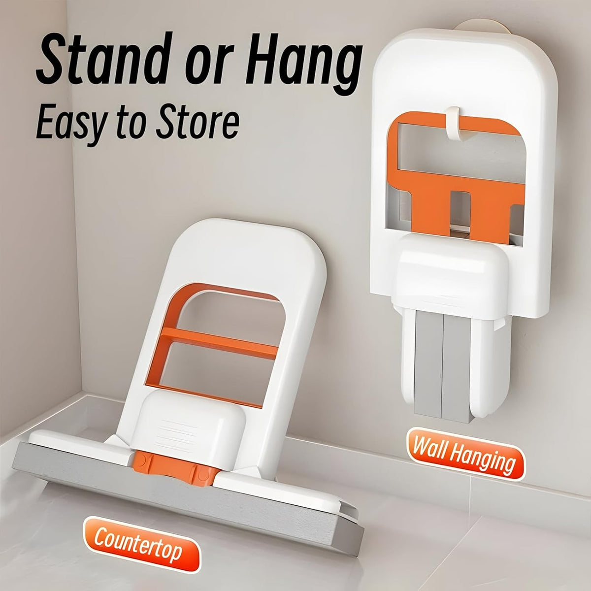 Mini Foldable Desktop Mop - Hands Free Squeeze Clean