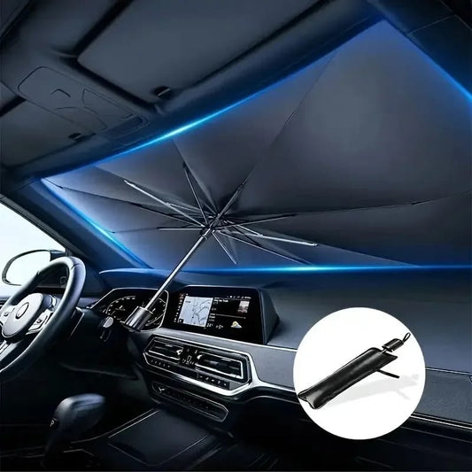 Premium Car Windshield Sun Shade Umbrella | Foldable UV Reflector & Heat Insulation Cover