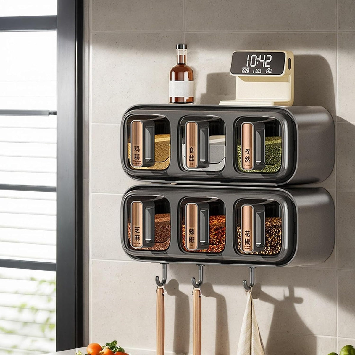 Wall Mounted Seasoning Box Containers | Kitchen Organizer