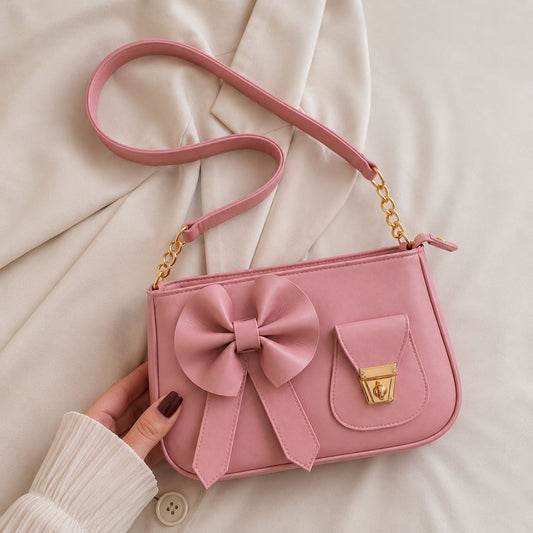 Bow Shoulder Bag – Fashion Mini Handbag with Decorative Bow Design