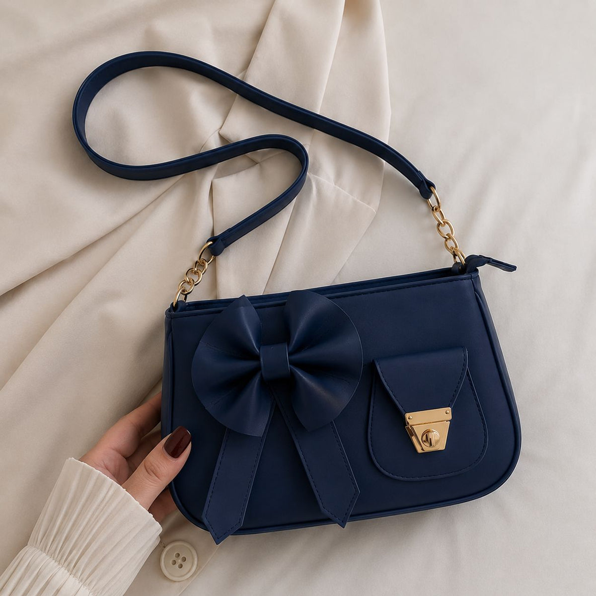Bow Shoulder Bag – Fashion Mini Handbag with Decorative Bow Design