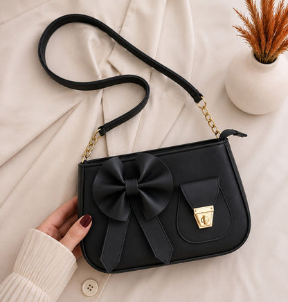 Bow Shoulder Bag – Fashion Mini Handbag with Decorative Bow Design