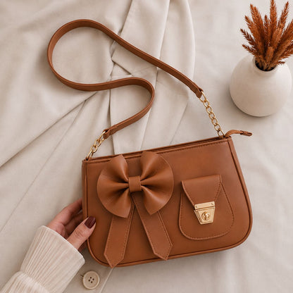 Bow Shoulder Bag – Fashion Mini Handbag with Decorative Bow Design