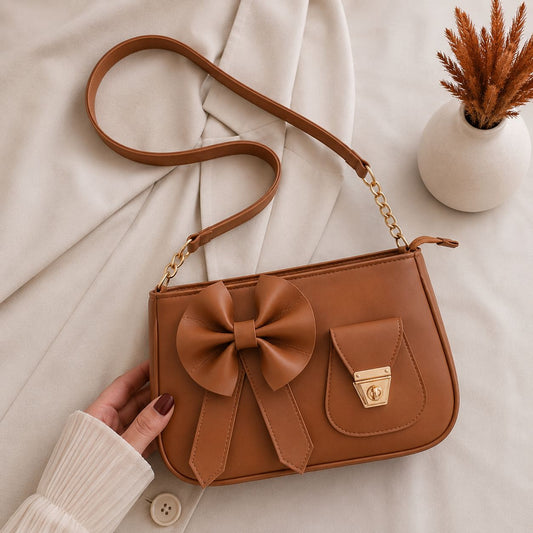 Bow Shoulder Bag – Fashion Mini Handbag with Decorative Bow Design