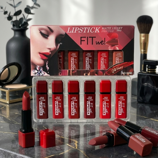 Fitme High Pigmented Velvet Matte Lipstick Set | Lip Makeup Collection - Pack of 6