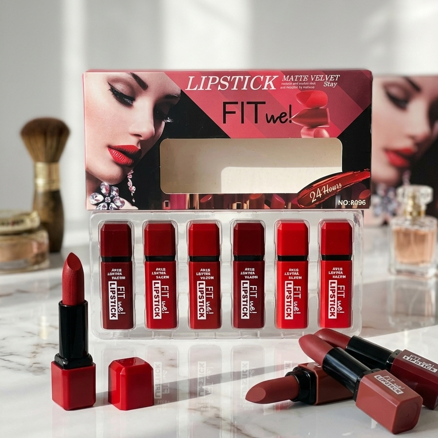 Fitme High Pigmented Velvet Matte Lipstick Set | Lip Makeup Collection - Pack of 6