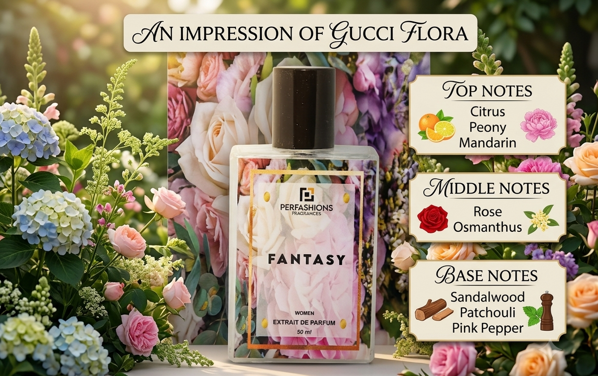Fantasy – Impression of Gucci Flora Gorgeous Gardenia | Floral Sweet Gourmand Extrait de Parfum for Women | 50ml