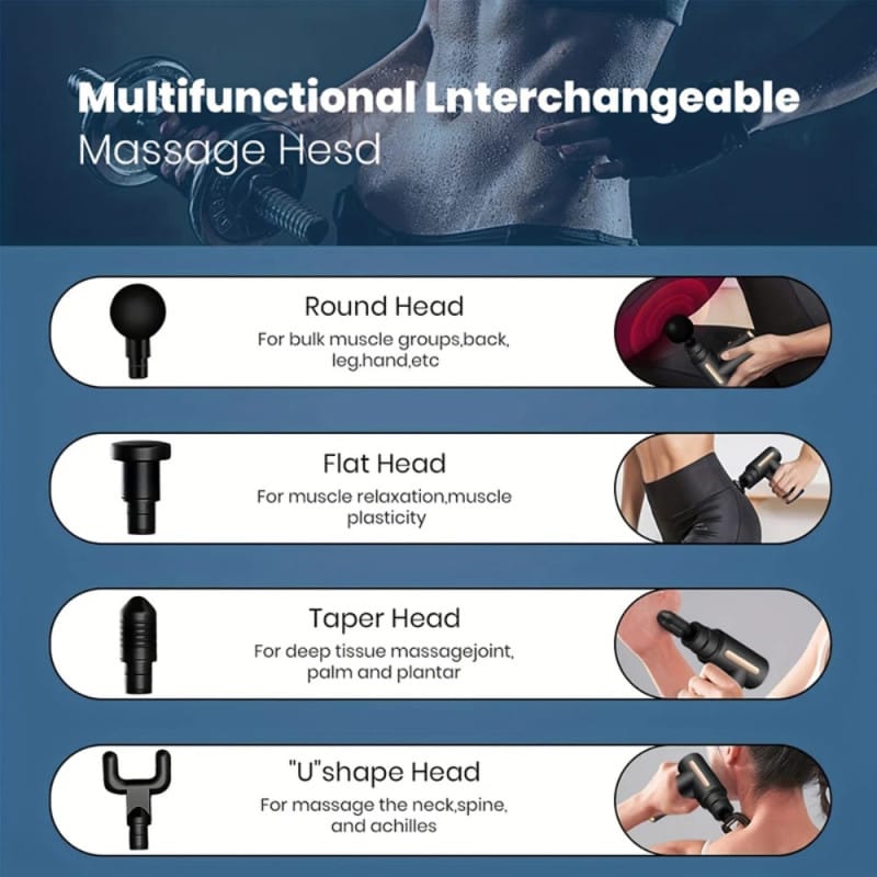 Massage Gun | 4 In 1 Multifunctional Full Body Massage Equipment Set | (Random Color)