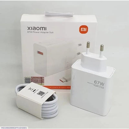 Xiaomi 67W Mini Fast Charging Adapter with Type-A Charging Cable | Compact 67W Wall Charger