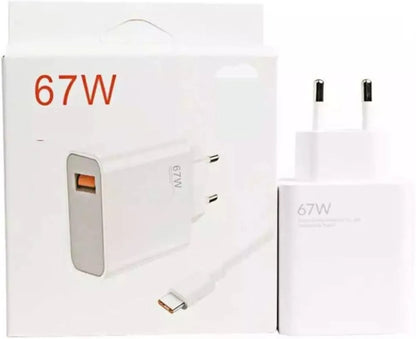Xiaomi 67W Mini Fast Charging Adapter with Type-A Charging Cable | Compact 67W Wall Charger
