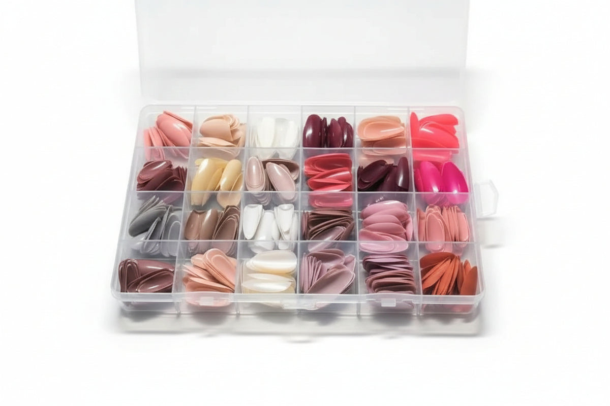 576 Pcs Multicolor Stick-On Artificial Nails | Free Glue Included