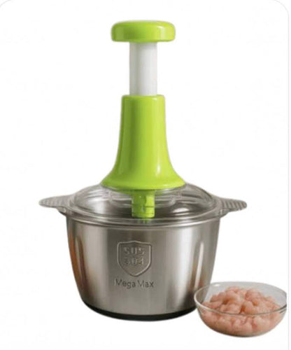 2L Manual Food Chopper | Stainless Steel Chopper | No Electricity Required