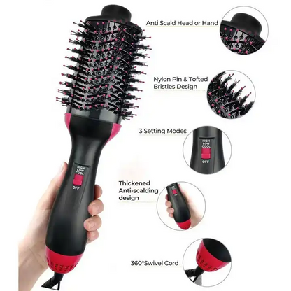 One Step Hair Dryer and Volumizer 3‑in‑1 Hair Dryer with Comb, Hair Straightener & Curler