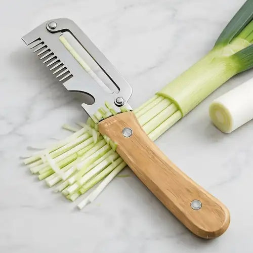 3in1 Stainless Steel Knife | Multifunctional Fruit & Vegetable Peeler With Wooden Handle
