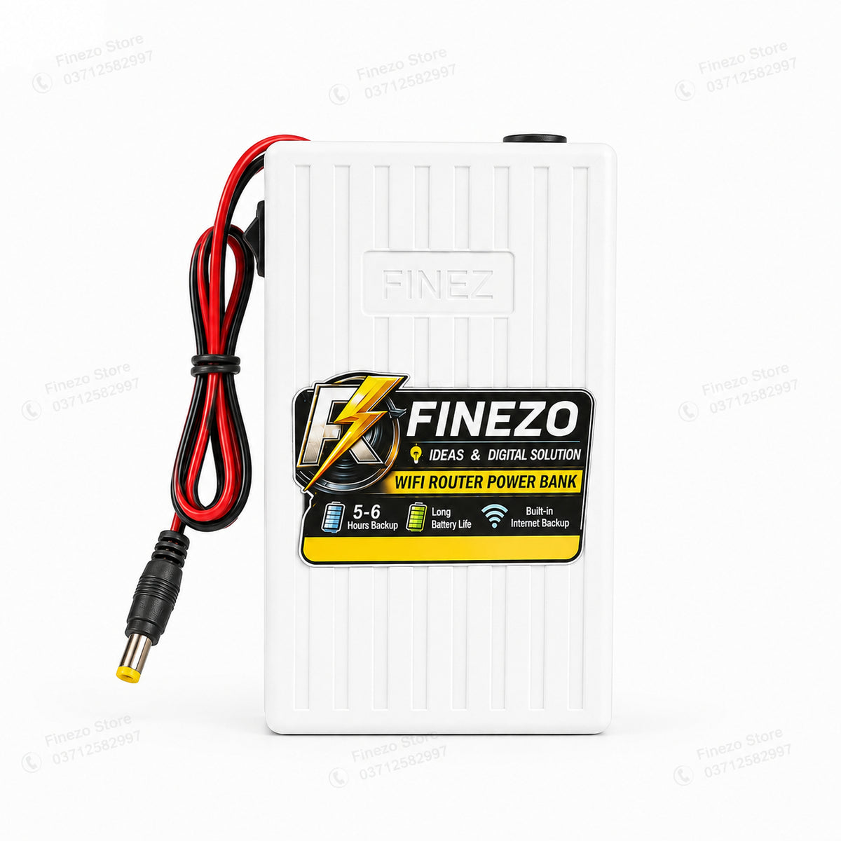 Finezo WiFi Router Power Bank 12000mAh – Mini UPS with 5-6 Hours Backup