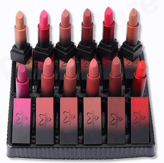 Pack Of 12 - Huda Beauty Lipsticks - Cosmetic Product | Lip Makeup (Random Color)