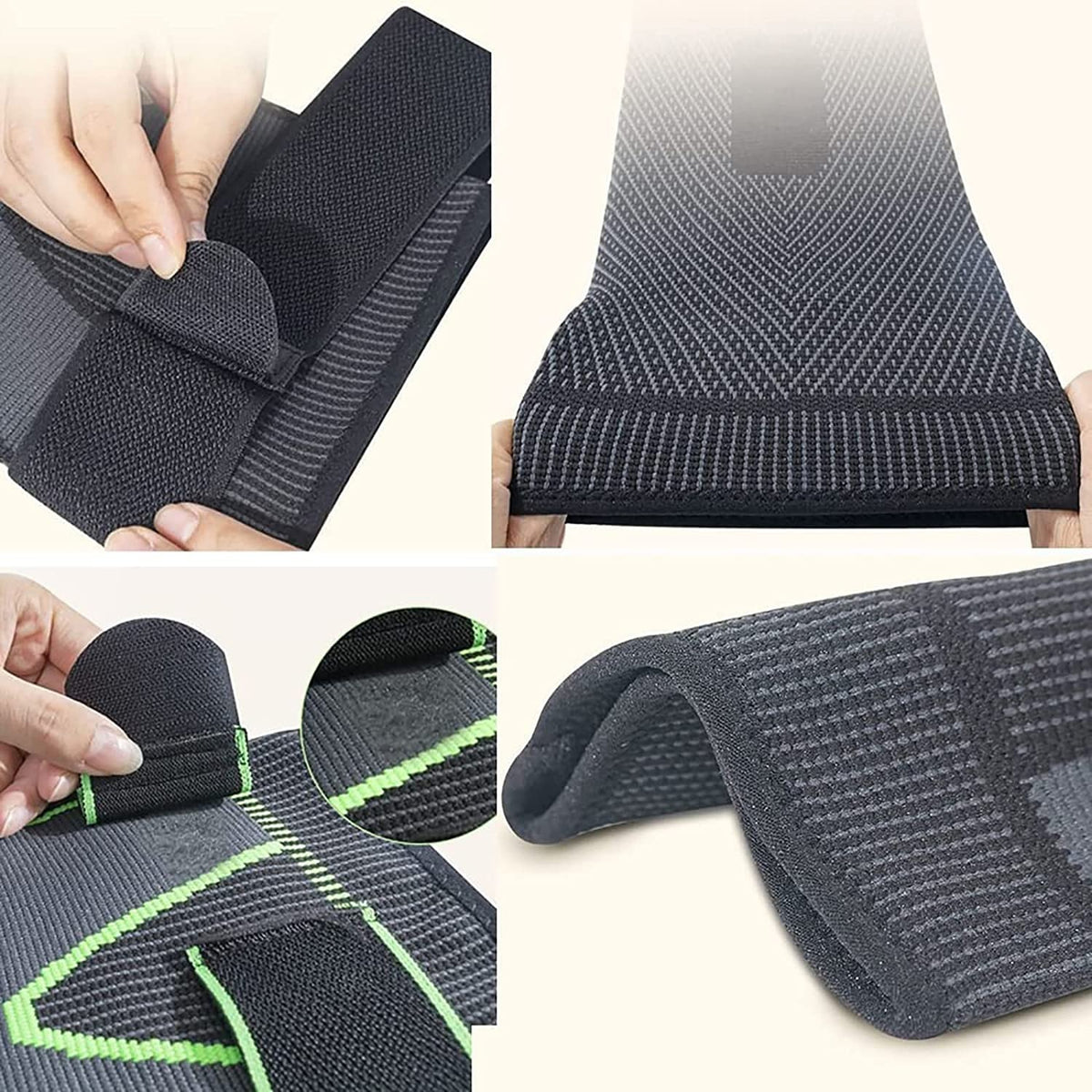 Adjustable Compression Knee Support Sleeves with Elastic Strap (1 Pair)