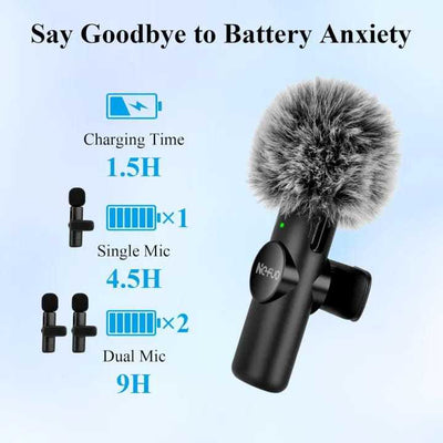 BOYA BY-F10 2.4GHz Wireless Lavalier Microphone for Android USB-C Devices – Noise Cancelling, Plug & Play, 50m Range, 9h Battery