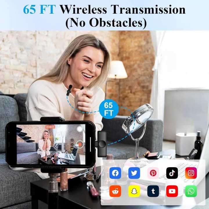 BOYA BY-F10 2.4GHz Wireless Lavalier Microphone for Android USB-C Devices – Noise Cancelling, Plug & Play, 50m Range, 9h Battery