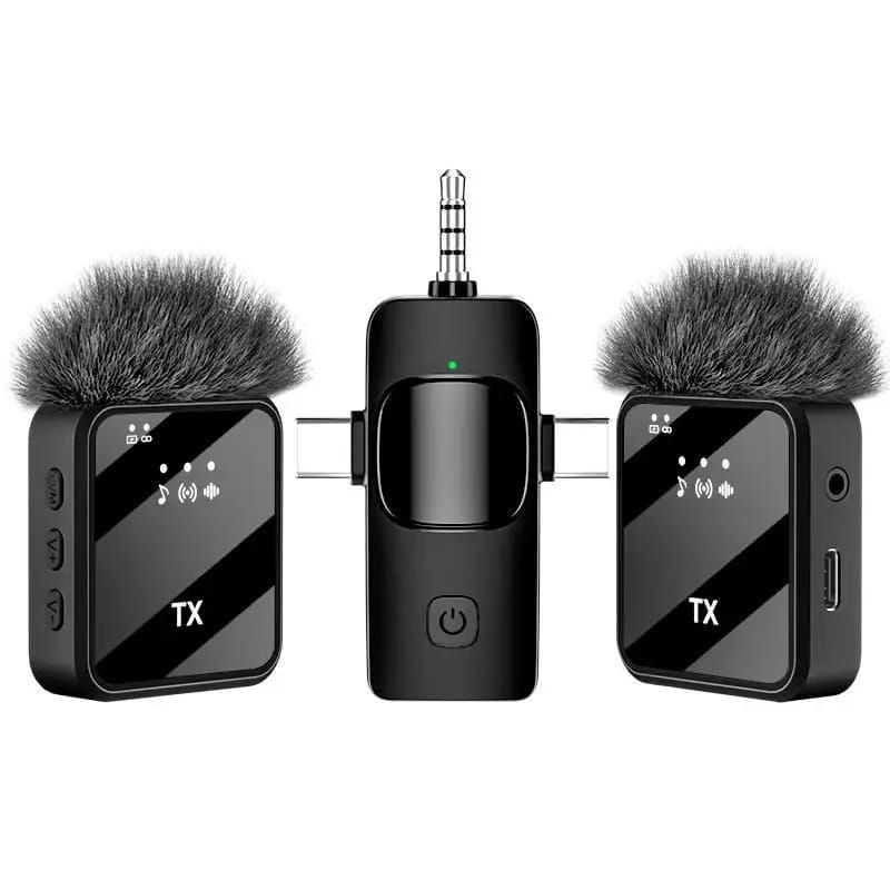 F11 Dual Wireless Lavalier Microphone System with 3-in-1 Universal Receiver