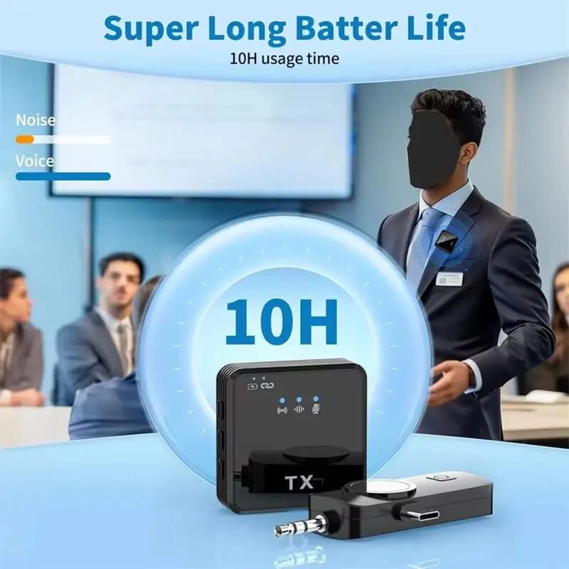 F11 Dual Wireless Lavalier Microphone System with 3-in-1 Universal Receiver