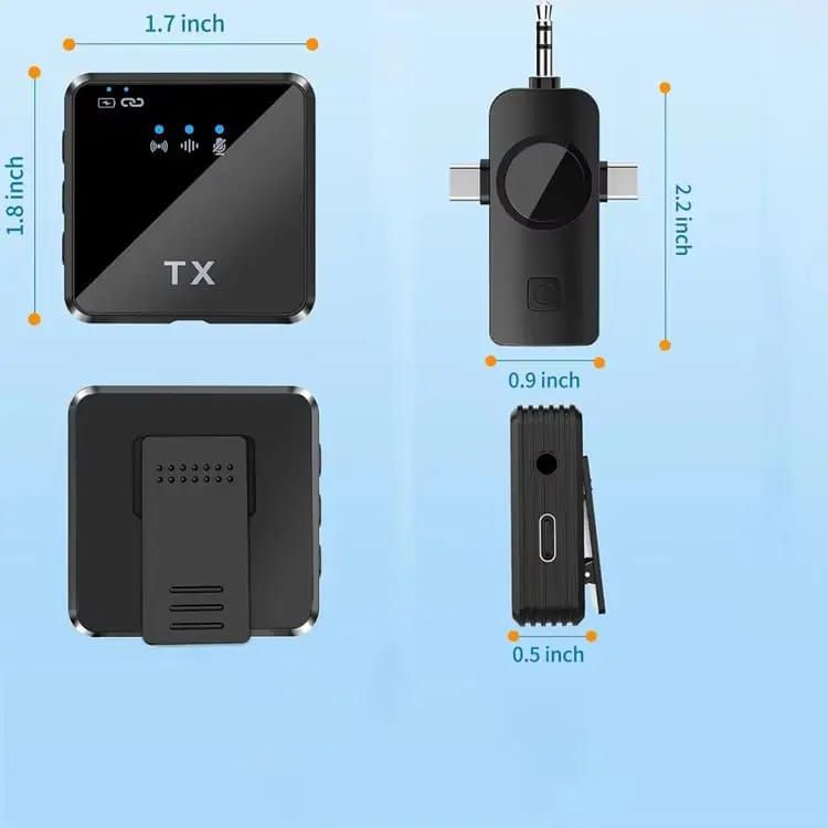 F11 Dual Wireless Lavalier Microphone System with 3-in-1 Universal Receiver