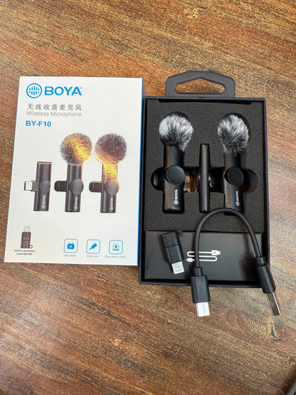 BOYA BY-F10 2.4GHz Wireless Lavalier Microphone for Android USB-C Devices – Noise Cancelling, Plug & Play, 50m Range, 9h Battery