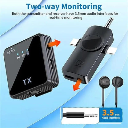 F11 Dual Wireless Lavalier Microphone System with 3-in-1 Universal Receiver