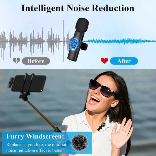 BOYA BY-F10 2.4GHz Wireless Lavalier Microphone for Android USB-C Devices – Noise Cancelling, Plug & Play, 50m Range, 9h Battery
