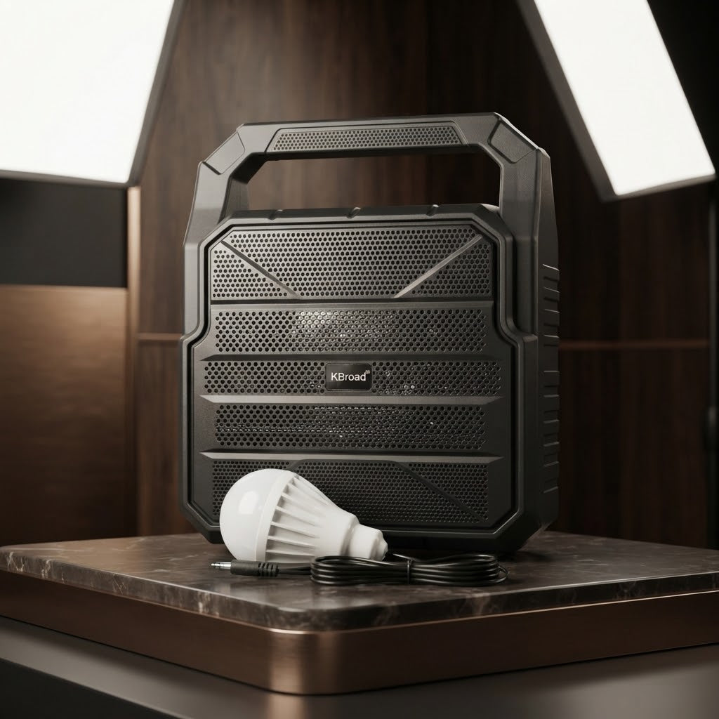 KBroad Portable Solar Power Station with LED Light & Charging Kit