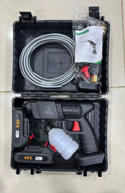 Automatic Cordless Car Wash Spray Gun | 48V High Pressure Lithium Battery | Wireless Foam Jet Washer