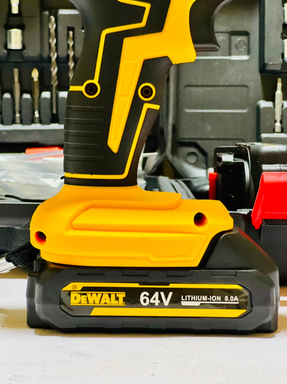 DeWalt 64V Cordless Drill Machine With 2 Lithium-Ion Batteries Charger | 20-Piece Drill Kit