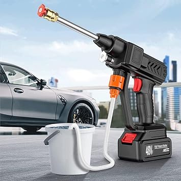 Automatic Cordless Car Wash Spray Gun | 48V High Pressure Lithium Battery | Wireless Foam Jet Washer