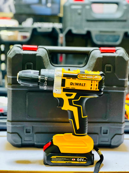 DeWalt 64V Cordless Drill Machine With 2 Lithium-Ion Batteries Charger | 20-Piece Drill Kit