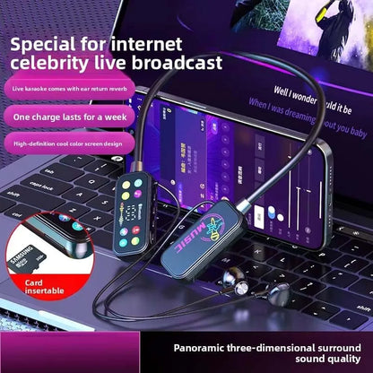 Mf Model YG17 Wireless Neckband Earphones With LED Display - Audio Device