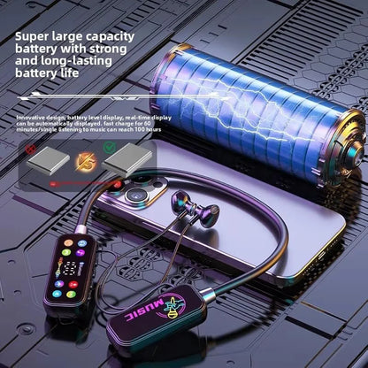 Mf Model YG17 Wireless Neckband Earphones With LED Display - Audio Device