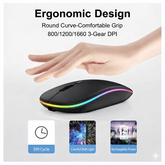 Original HP W10 RGB Rechargeable Dual Mouse | Mode Wireless Mouse