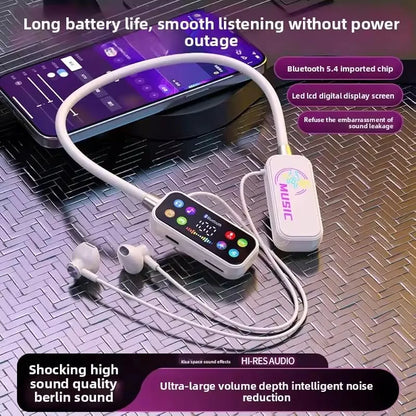 Mf Model YG17 Wireless Neckband Earphones With LED Display - Audio Device