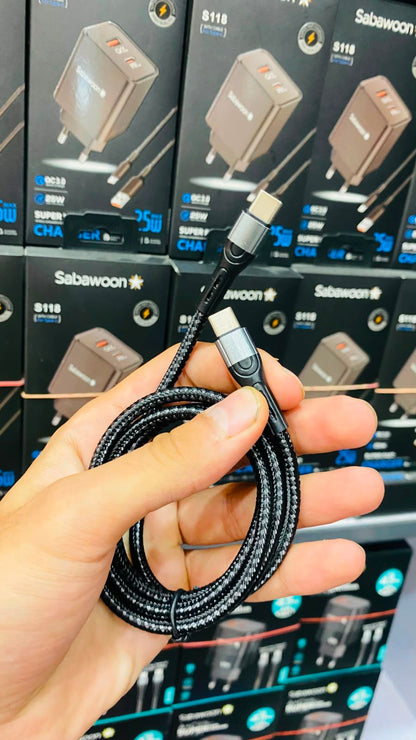 Sabawoon S131 45W GaN Super Fast Charger | Wiith Cable