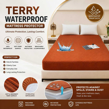Waterproof Terry Mattress Protector | King Size (72 x 78 Inches, Fits Up To 8" Depth)