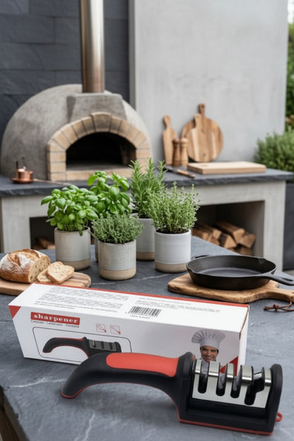Professional 3-Stage Kitchen Knife Sharpener restores your knife to easy cut